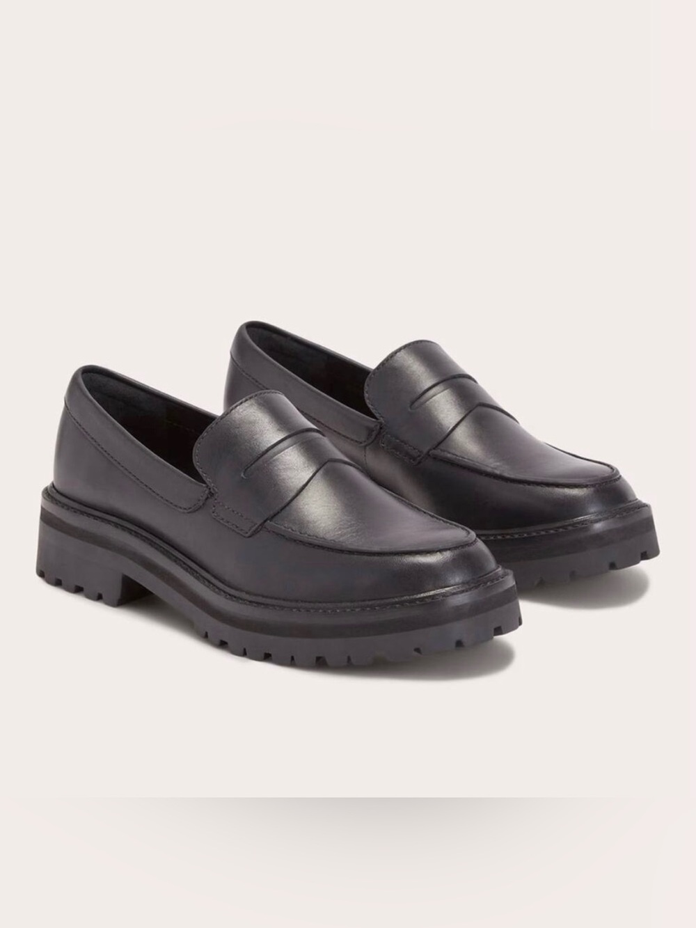 Everlane The Lug Loafer in Black Leather Women’s size 10